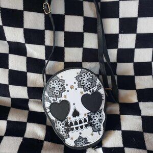 Día de los Muertos small crossbody bag with extendable strap-never used